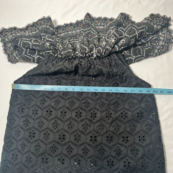 NWT Hemant and Nandita Mavra Off Shoulder Blouse Black White Sequin Embroidery M - Picture 7 of 13